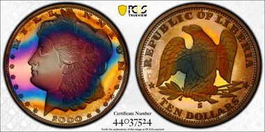 2000 $10 X#16 Morgan Dollar Design PR68DCAM