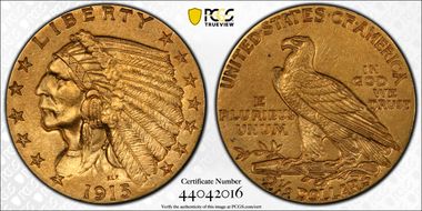 1915 $2.50 AU58