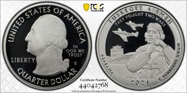 2021-S 25C Tuskegee Airmen NP- Silver PR69DCAM
