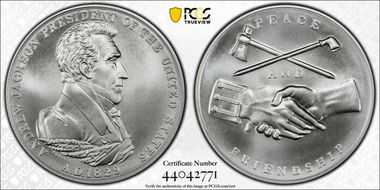 (2020) Medal Andrew Jackson "1829" Silver Matte Finish MS69