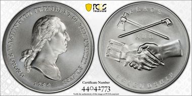 (2018) Medal George Washington "1789"  Silver Matte Finish MS69