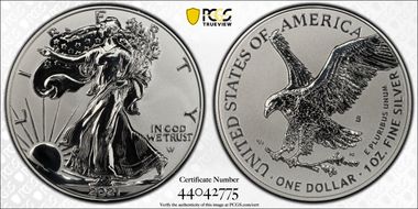 2021-S $1 Silver Eagle Rev PR - Type 2 Designer Edition PR70