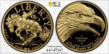 2021-W $100 American Liberty High Relief .9999 Fine PR70DCAM