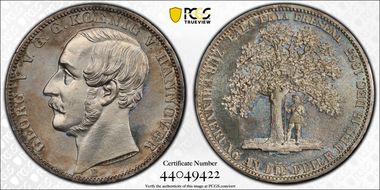 1865-B Thaler KM-243 Oath MS65PL