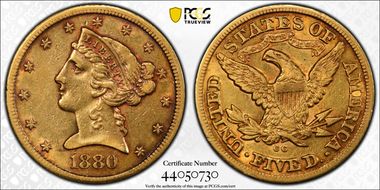 1880-CC $5 XF45