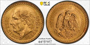 1945 2 1/2 P KM-463  Au MS67