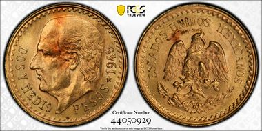 1945 2 1/2 P KM-463  Au MS67