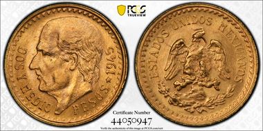 1945 2 1/2 P KM-463  Au MS66