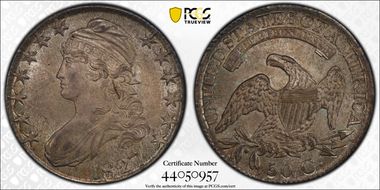 1827 50C Square Base 2 MS63+