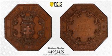 (1860-79) Medal St. Omer - Charity, Abeille Cu SP63BN