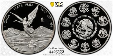 2013-Mo Onza Libertad  Ag PR70DCAM