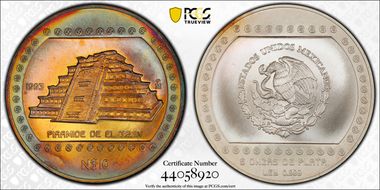 1993-Mo 10 Peso El Tajin MS66