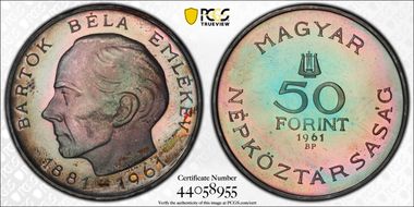 1961-BP 50 Frt Bartók Ag PR65DCAM