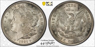 1921 $1 Morgan MS65