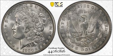 1900 $1 VAM 18, Two Olive Rev MS66+