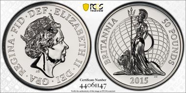2015 £50 Britannia MS69