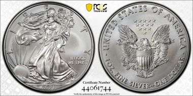 2021 $1 Silver Eagle - Type 1 First Strike MS69