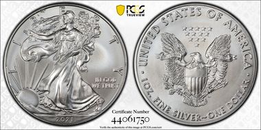2021 $1 Silver Eagle - Type 1 First Strike MS69