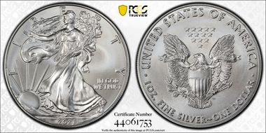 2021 $1 Silver Eagle - Type 1 First Strike MS69