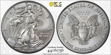 2021 $1 Silver Eagle - Type 1 First Strike MS70