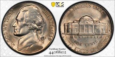 1939-S 5C Reverse of 1940 MS66+ FS