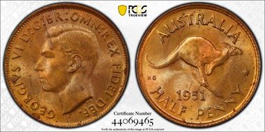 1951(p) 1/2D KM-42  w/ Dot MS65RB