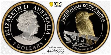 2021-P $2 Kookaburra High Relief 2oz Silver PR70DCAM