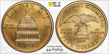 1989-W $5 Congress MS69