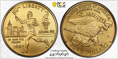 1995-W $5 Torch Runner MS70