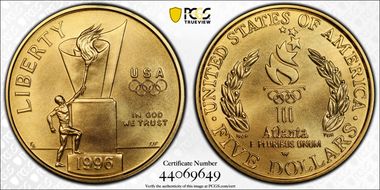 1996-W $5 Cauldron MS70