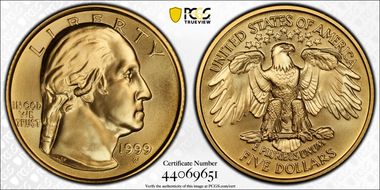 1999-W $5 Washington MS70