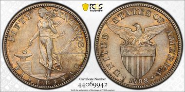 1908-S 50C AU55