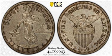 1908-S 50C XF45