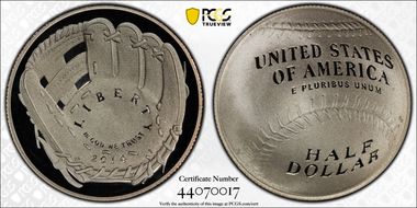 2014-S 50C Baseball Hall of Fame PR70DCAM