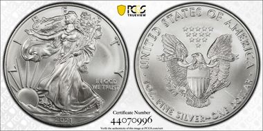 2021 $1 Silver Eagle - Type 1 MS70