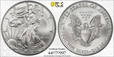 2021 $1 Silver Eagle - Type 1 MS70