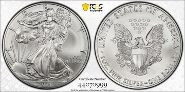 2021 $1 Silver Eagle - Type 1 MS70