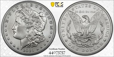 2021 $1 Morgan Dollar 100th Anniversary MS70