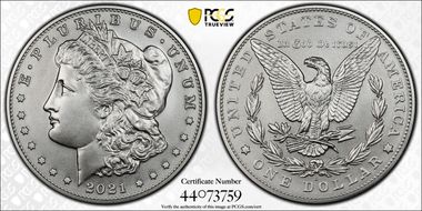 2021-S $1 Morgan Dollar 100th Anniversary MS70