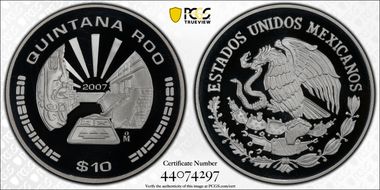 2007-Mo 10 Peso Quintana Roo PR69DCAM