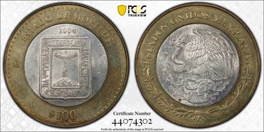 2004-Mo 100 P Morelos MS63