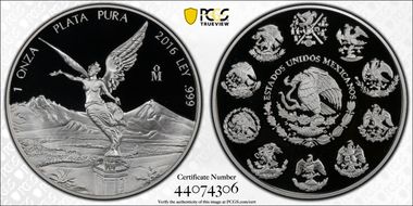 2016-Mo Onza Libertad Ag PR70DCAM