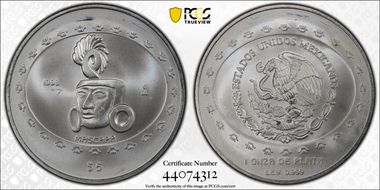 1998-Mo 5 Peso Mascara MS67