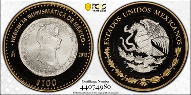 2013-Mo 100 P First Empire Coin Numismatic Heritage PL70