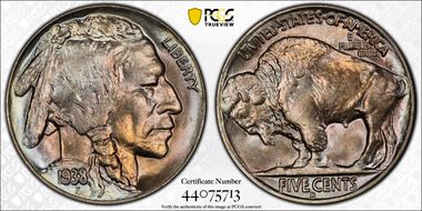 1938-D 5C Buffalo MS67+