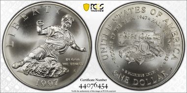 1997-S $1 Jackie Robinson MS70