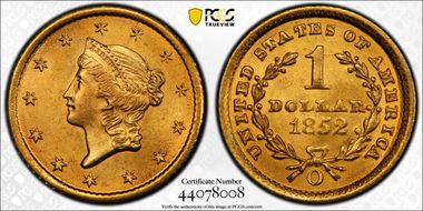 1852-O G$1 MS64+ 