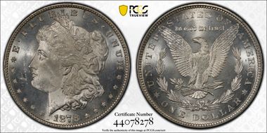 1878 7TF $1 Reverse of 1879 MS64+