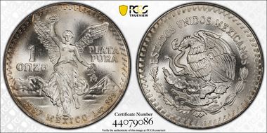 1987-Mo Onza Libertad Ag MS66