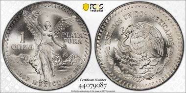 1987-Mo Onza Libertad Ag MS67